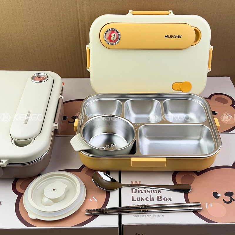 Caja de almuerzo de calentamiento de microondas 316L de acero inoxidable para trabajadores de oficina Caja de almuerzo especial para estudiantes de primaria y mediación Caja de almuerzo para niños