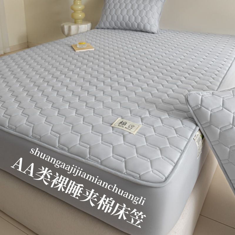 Class a Xinjiang Cotton Thickeneded Bed Cover Single Piece 1 All-Inclusive Anti-Slip Antibacterial Bed Sheet Pure Cotton Simmons Mattress Mattress Protector