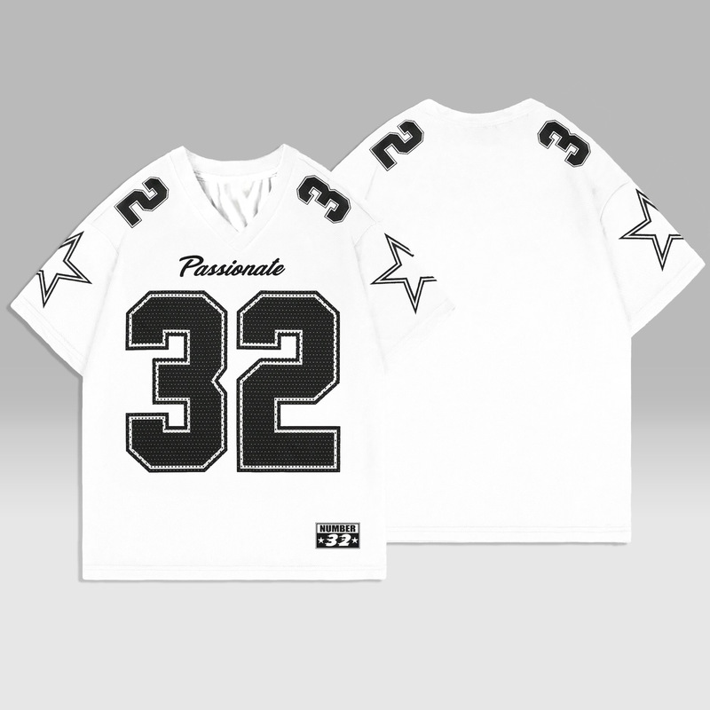 3D American Football Uniform Sublimated Polyester Mesh Short-Sleeve Football T-Shirt Retro Letter T-Shirt L Pattern Pod Custom-Made