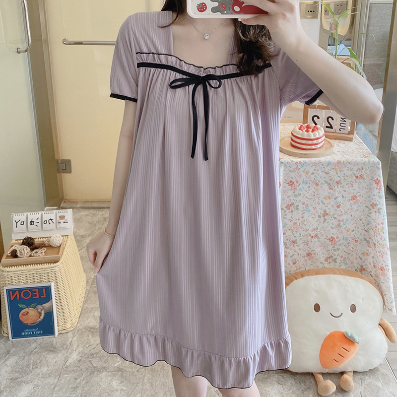 Pijama de verano mujer pequeña dulce linda dama dormitorio de verano estudiantes vestidos casuales ropa para el hogar embarazada