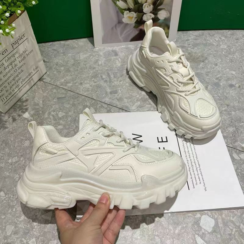 두꺼운 밑창 토레 신발 여성용 2023 년 새로운 가을 겨울 높이 흰색 신발 운동화 스포츠 모든 경기 경량 인