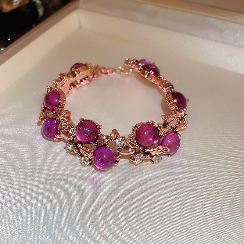 Diamante incrustado flor mediados-antiguo collar pulsera traje estilo francés Luz de lujo de alto grado de cadena de clavícula Otoño e Invierno suéter cadena joyería para mujeres