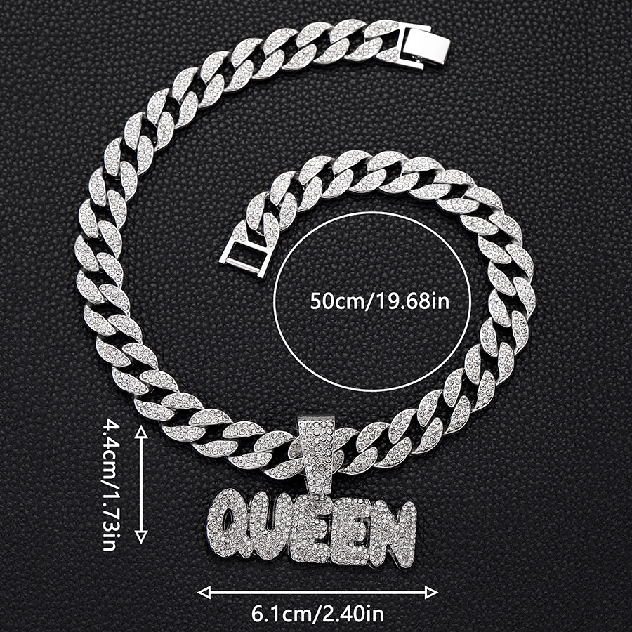 Colgante de plata con cadena cubana 20inch