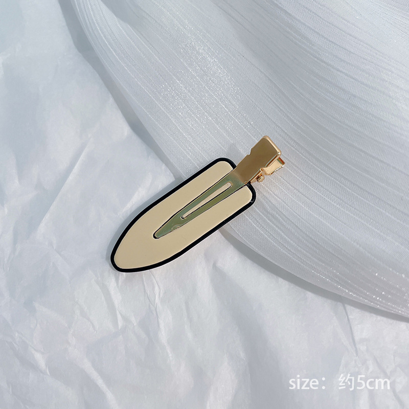 Tablero de Damas blanco y negro Plaid horquilla hembra ins Corea del Sur clip de pico de pato Mori clip sin costuras flequillo lateral clip accesorios para el cabello