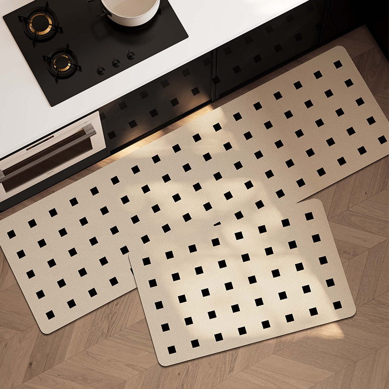 Cross-Border Simple and Light Luxury Diatom Mud Kitchen Floor Mats Household Long Strips of Water-Absorbing, Oil-Absorbing and Dirt-Resistant Two-Piece Carpet Sets in Stock