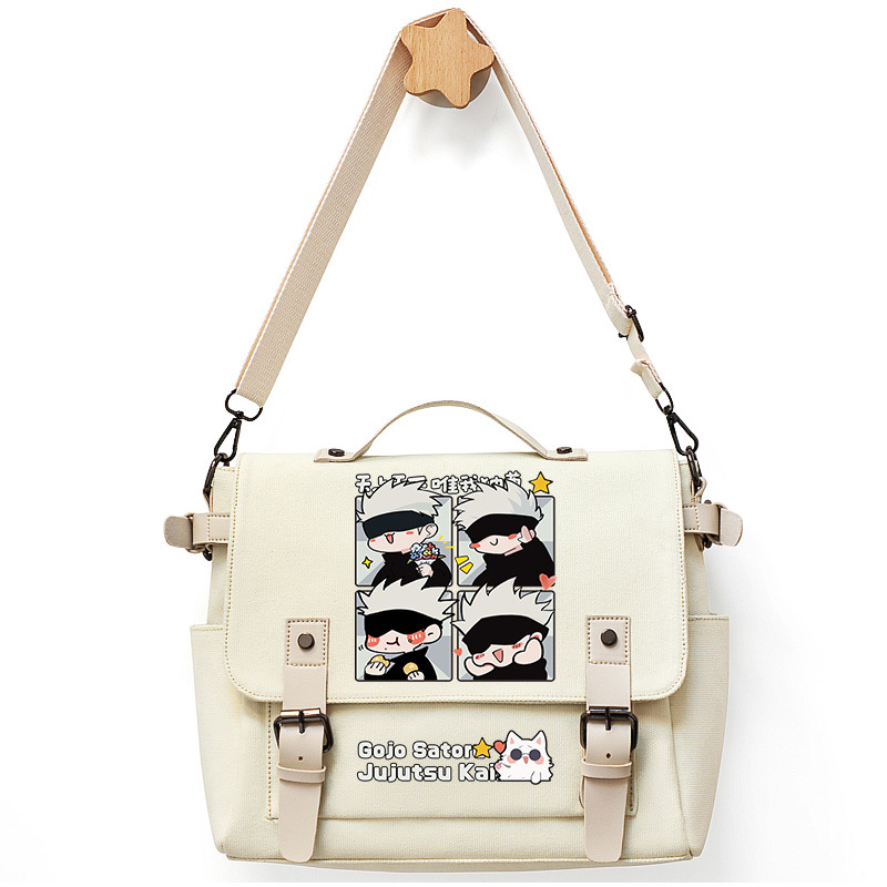 Five Enlightenment Expression Bag 5t5 Peripheral Fans Cute Cartoon Animation Student Handheld Canvas Shoulder Crossbody Bag for Women