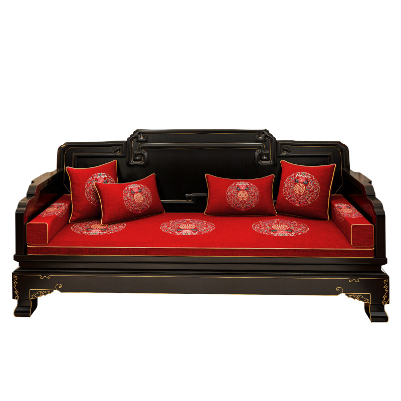 Estilo chino sofá de palo de rosa cojín Arhat cama cubierta muebles de madera maciza silla sofá cojín antideslizante esponja cojín cuatro estaciones