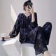 25 New Pajamas Women's Spring and Autumn Cotton Silk Long Sleeve Solid Color Loose 200 Jin Home Wear Summer Thin Outer Wear Pajamas
