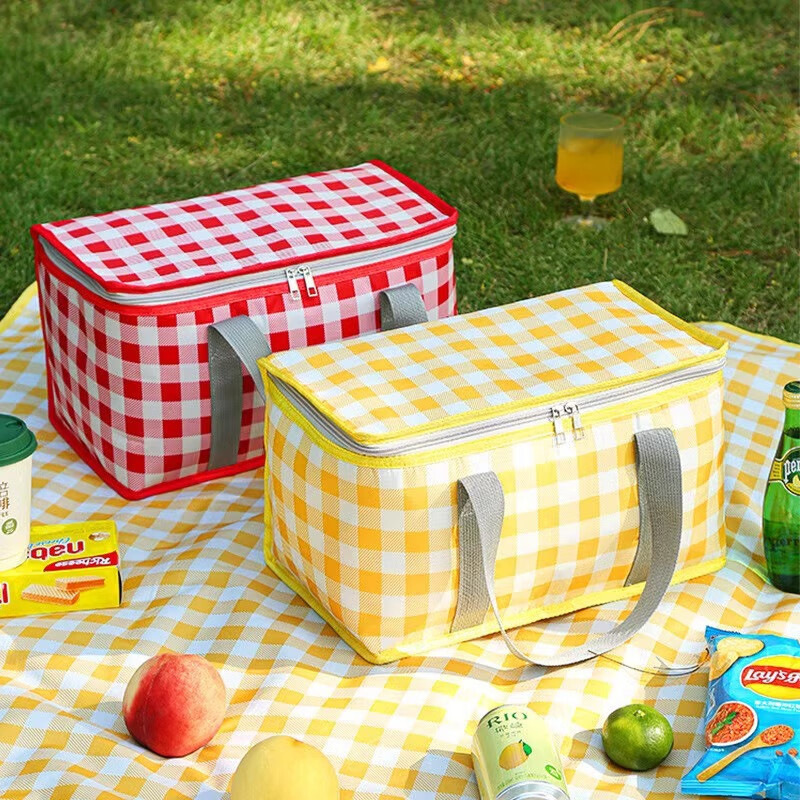 Large-capacity outdoor picnic bag, lunch bag, portable aluminum foil bag, camping picnic basket, travel picnic bag, handbag manufacturer