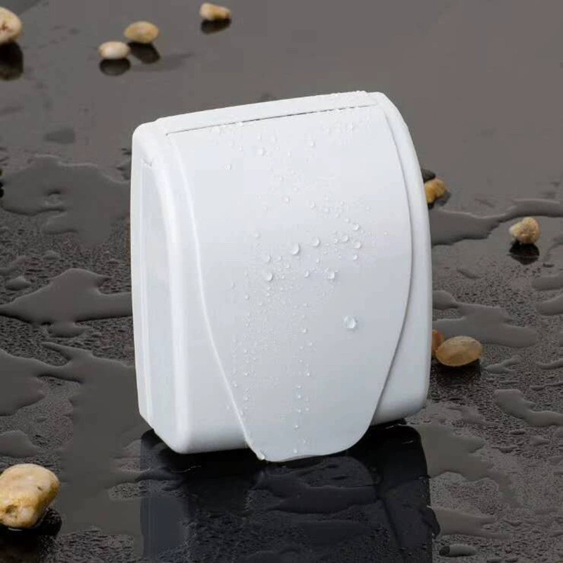 工程白色86型暗裝防水盒衛生間浴室牆壁開關插座防濺盒面板防潮罩