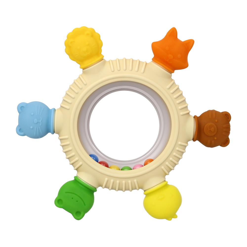 Rattle teether - animal design (off-white)