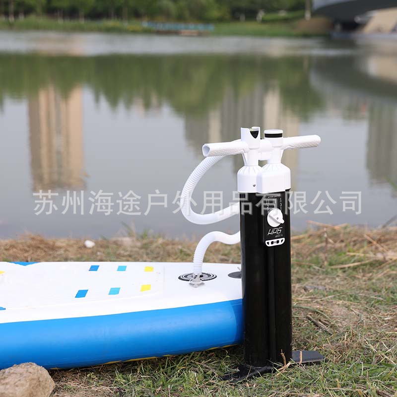 双筒三向冲浪桨板sup充气泵手拉打气筒高压气带气压表