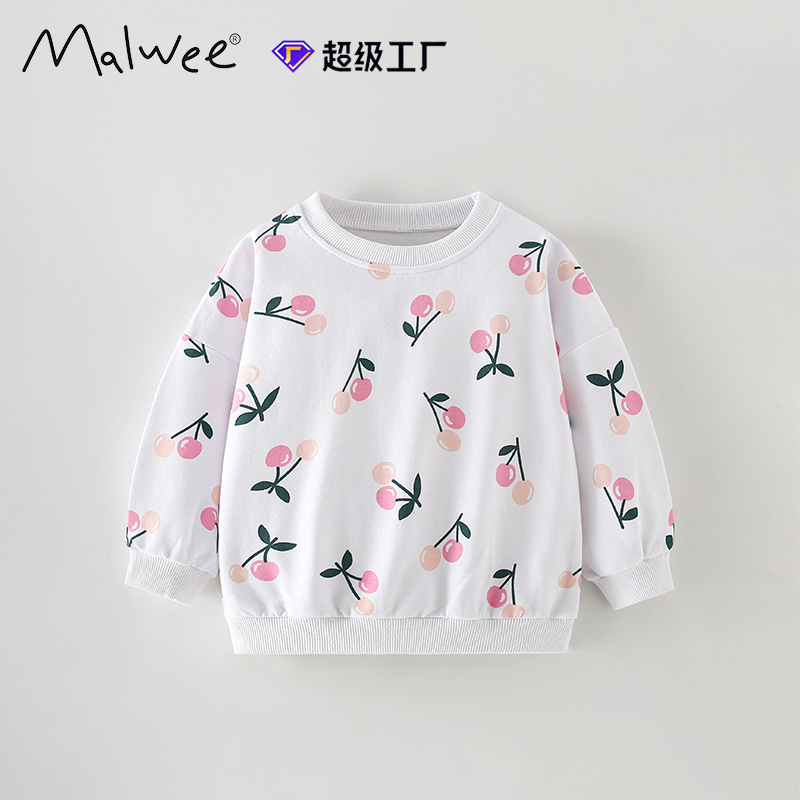 Cross-border malwee chaqueta de niñas otoño y invierno nuevo estilo europeo y americano para niños de cuello redondo de manga larga chaqueta de otoño de niñas