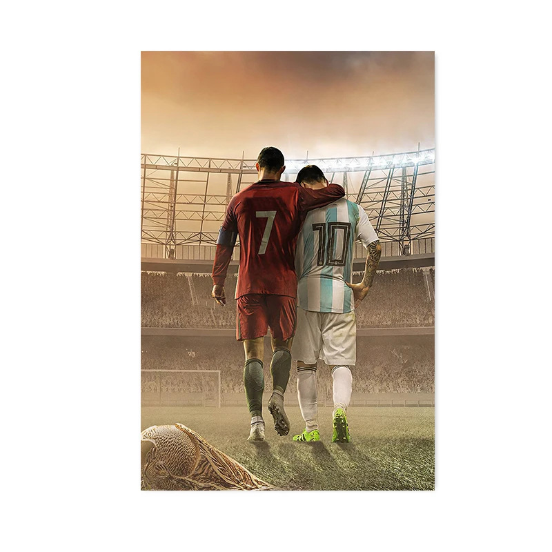 Ventas transfronterizas calientes decoración de la sala de estar Copa del Mundo estrella de fútbol portal lienzo Macy 's restaurante cartel de pintura central