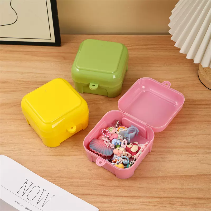 锁扣盒塑料盲盒宠物收纳盒定logo小部件彩色包装盒子配件盒存储盒