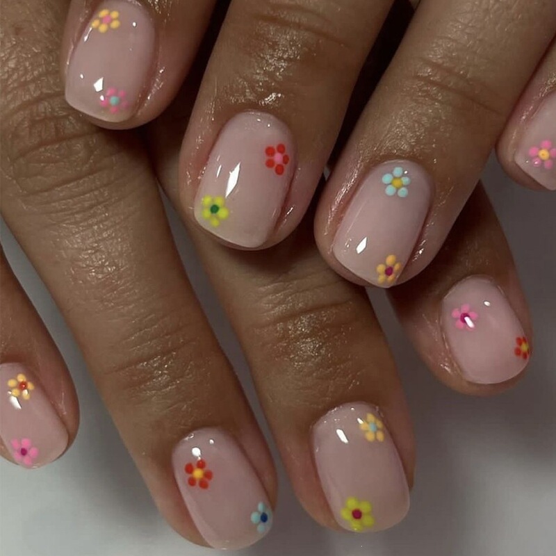 Gentle Floral Color Impression Nail Stickers, Elegant and Complexion-Enhancing Nail Patches, Cross-Border Best-Selling Wearable Nails