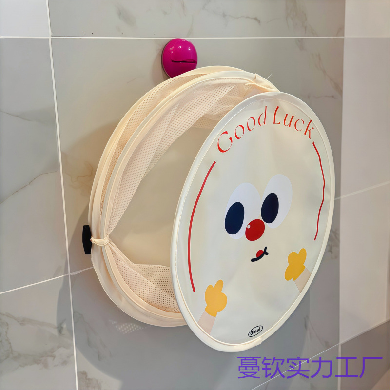 Wall-Mounted Folding Dirty Clothes Basket with Lid for Home Bathroom Laundry Basket Large Capacity Dirty Clothes Bag Bathroom Clothes