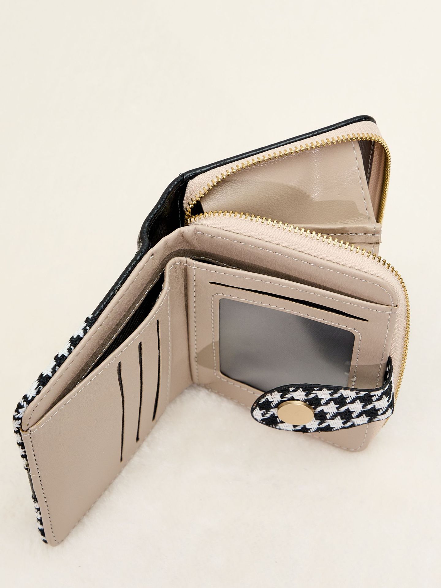 2024 New Korean Style Simple Fashion Small Wallet Women's Short Houndstooth Special-Interest Design Clutch Mini Women's School display picture 1