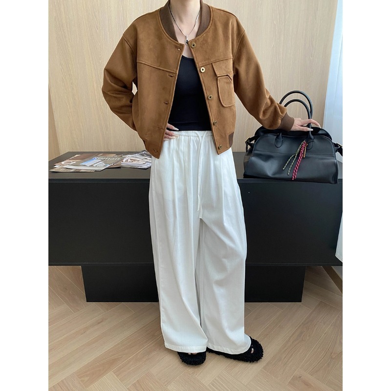 司南 炸街指南 美式复古仿麂皮绒宽松显瘦棒球服夹克外套 SN8017|undefined
