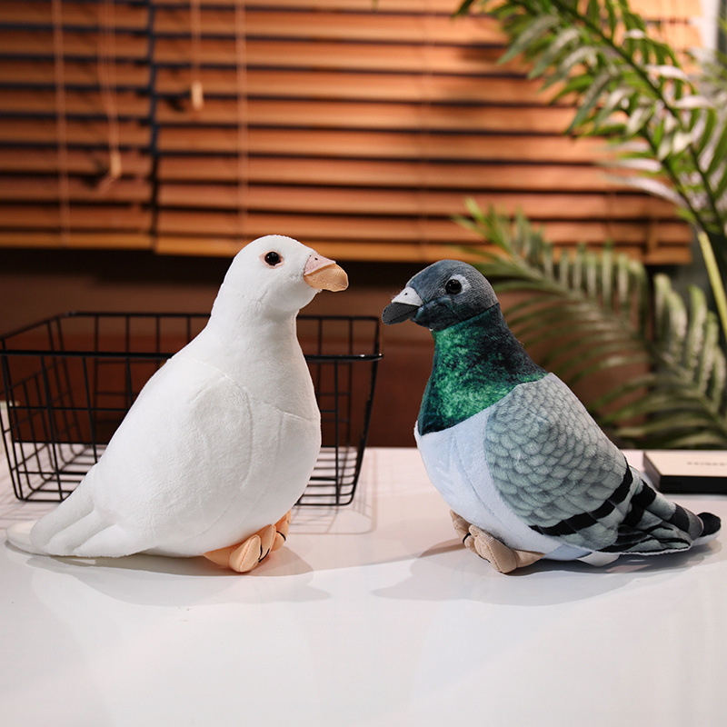 Simulación transfronteriza palomas juguetes de peluche muñecas de dibujos animados pájaros palomas muñecas adornos regalo de cumpleaños para niños image 4