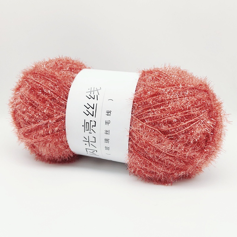 Coreano plato Toalla de vidrio de lana de seda de bricolaje tejido a mano muñeca de oro hilo tejido bolsa de hilo de seda brillante en stock al por mayor