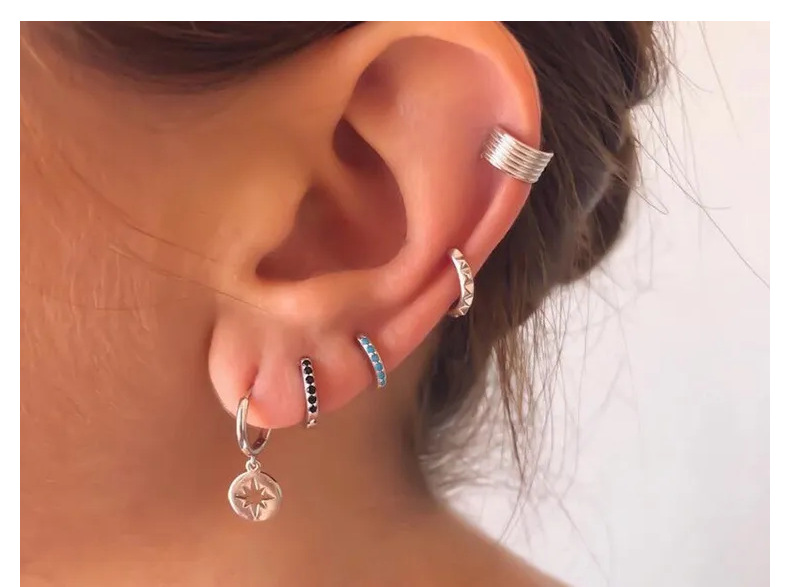3g Weight Copper Ear Needle Material Zircon Inlay Material Hoop Earrings Classification 1 Pair Quantity Daily Occasion Copper Material Geometric Pattern Women's Gender Simple Style Style 1 Pair Simple Style Geometric Copper Zircon Hoop Earrings 9