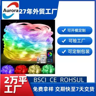 跨境RGB智能声控幻彩皮线灯串APP蓝牙节日led灯装饰户外氛围串灯