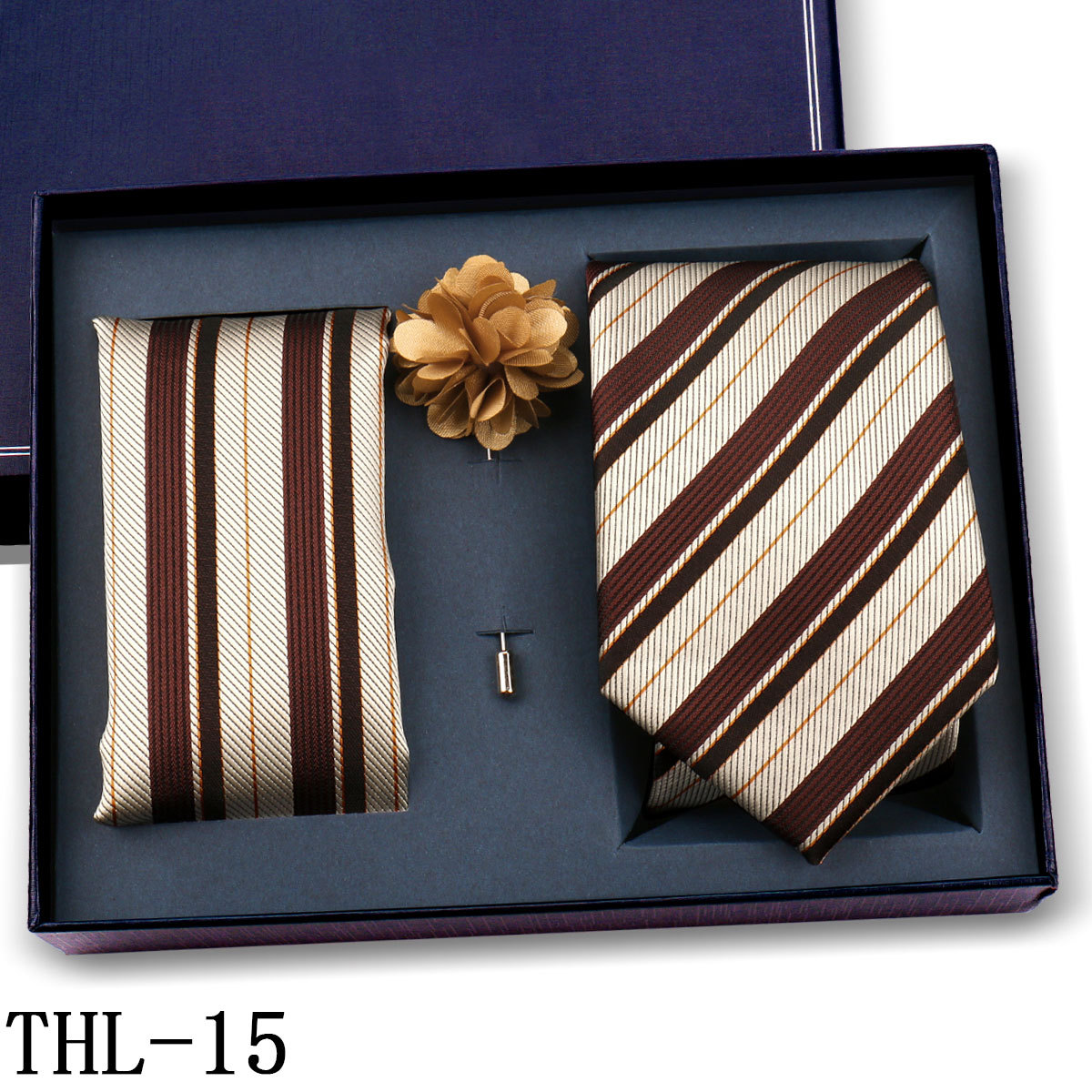 Juego de Corbata y Pañuelo para Hombre Poliéster para Bodas y Eventos de Negocios image 21