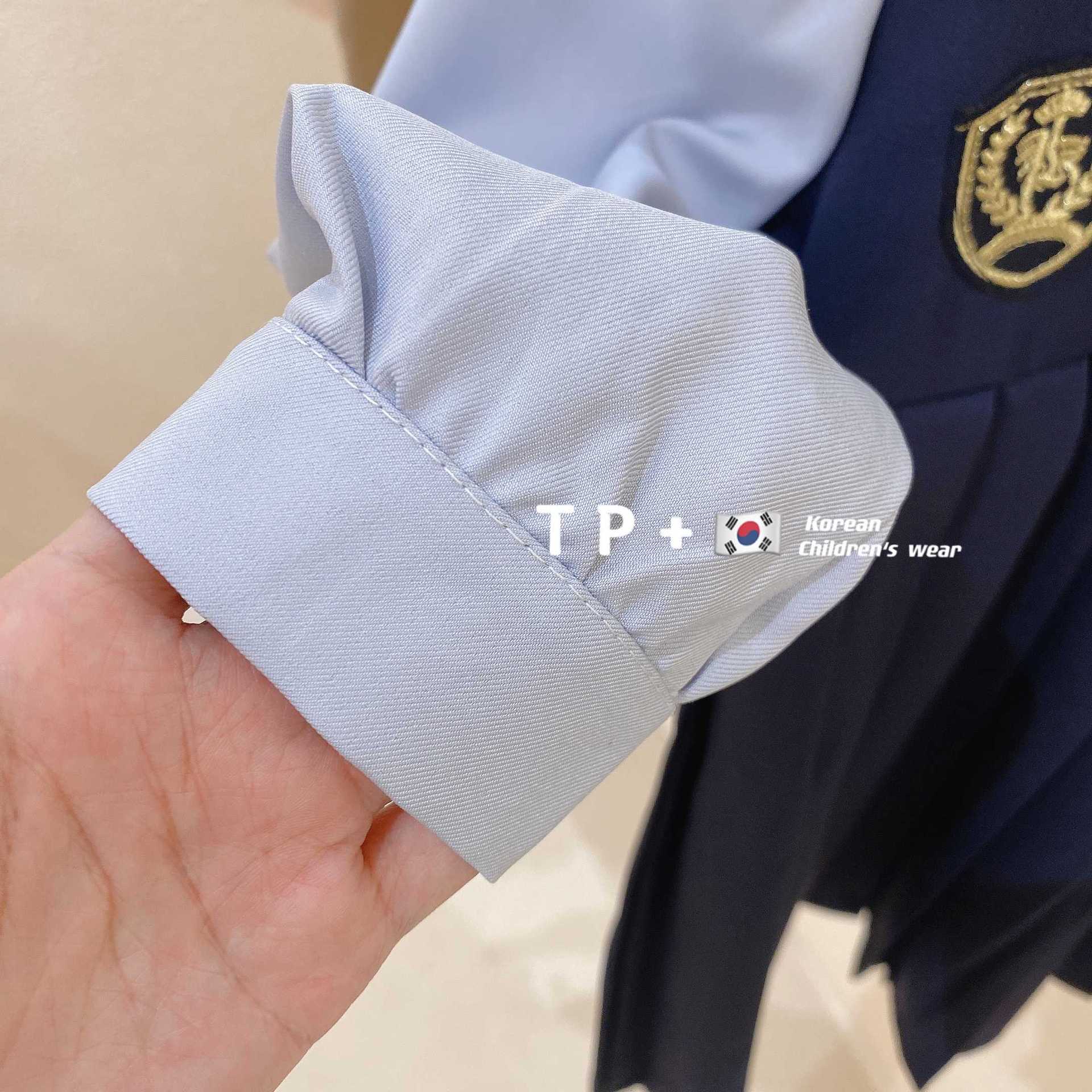 Cal salada siete niñas estilo de la Universidad vestido otoño niños nueva camisa falda falso dos piezas bebé princesa vestido moda