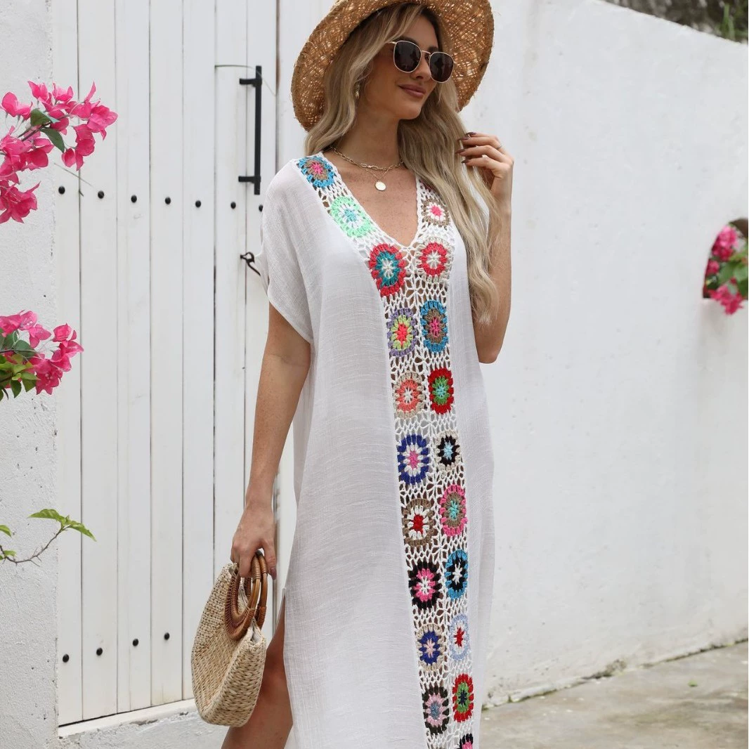 Beach sexy dress, long skirt, European style, Amazon, floral print