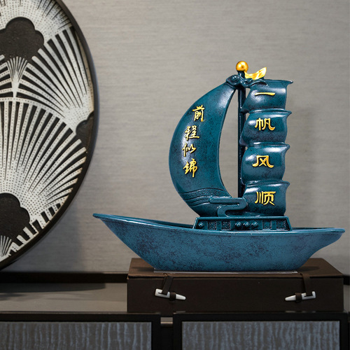 Factory direct sales Smooth Sailing Sailing Resin Ornaments Office Living Room Study Desktop Resin Crafts Wholesale