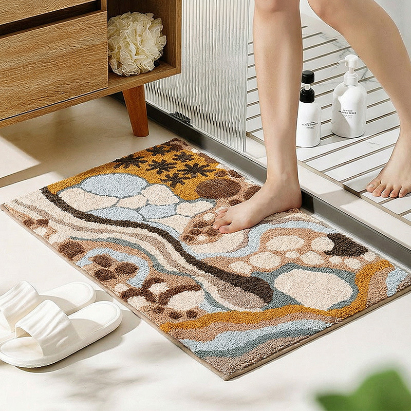 Dada Collection Hotel Bathroom Carpet Thickened Water-Absorbent Thick Velvet Bathroom Bedroom Shower Non-Slip Floor Mat Cross-Border