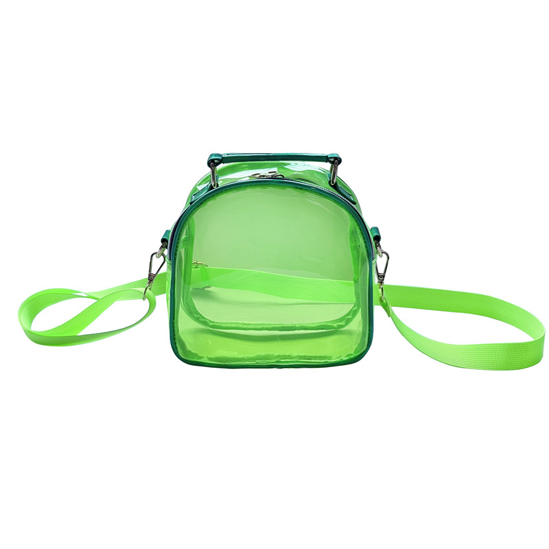 New Laser Transparent Shoulder Messenger Bag Ins Trend Simple Pain Bag Mini Portable Jelly Small Bag PVC Women's Bag