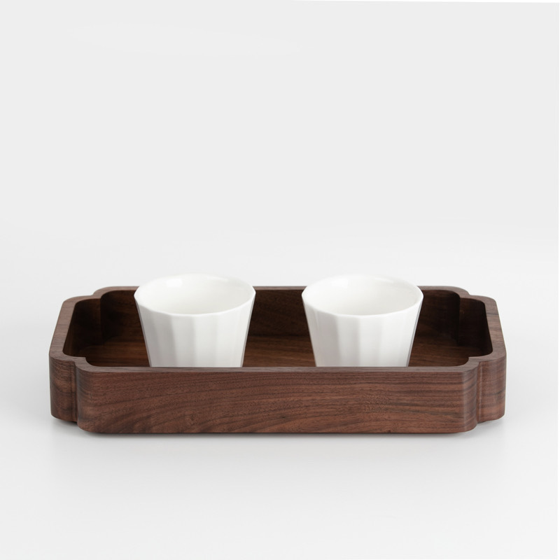 黑胡桃木整木雕刻收纳盒复古中式书房客厅茶室储物盘桌面收纳木盘