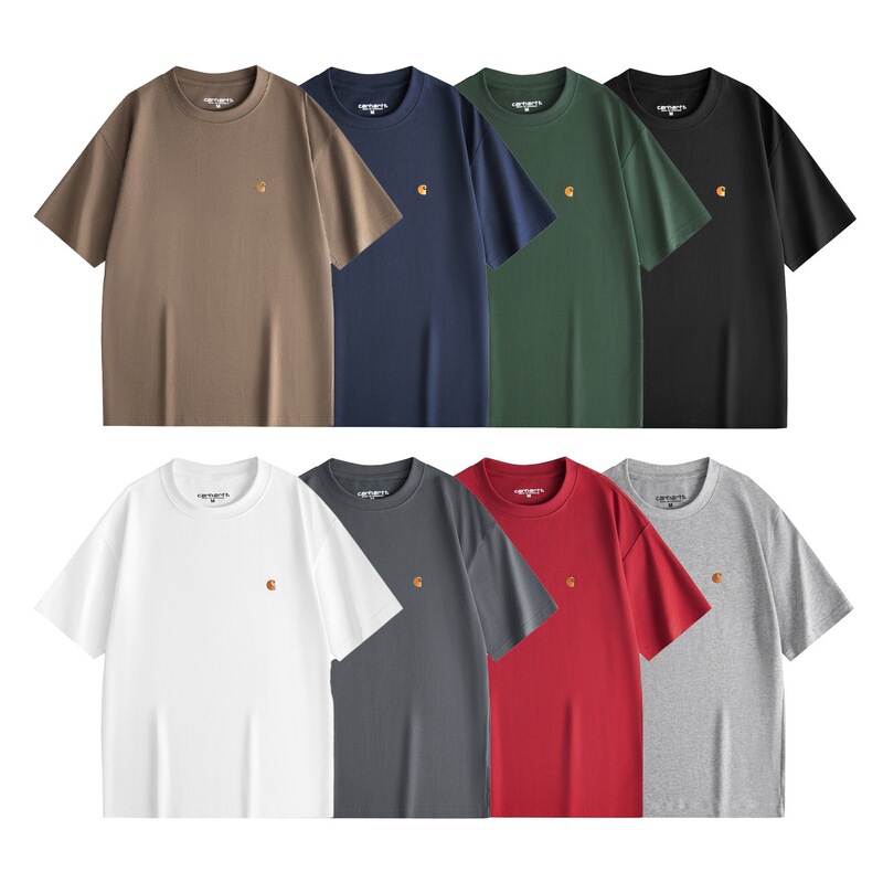 Cross-Border New Model Carhartt Classic Small Logo Pocket Short-Sleeve T-Shirt, Loose Casual Round Neck