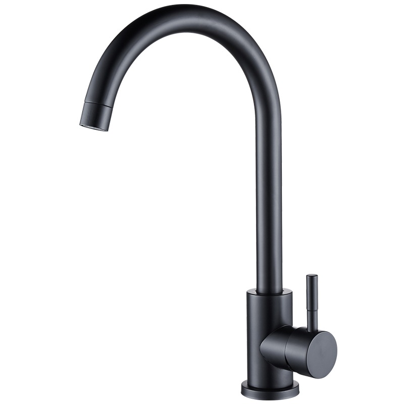 Cocina de acero inoxidable grifo caliente y fría pintura de acero inoxidable grande curvado cepillado de siete palabras fregadero de agua mezclada lavabo grifo