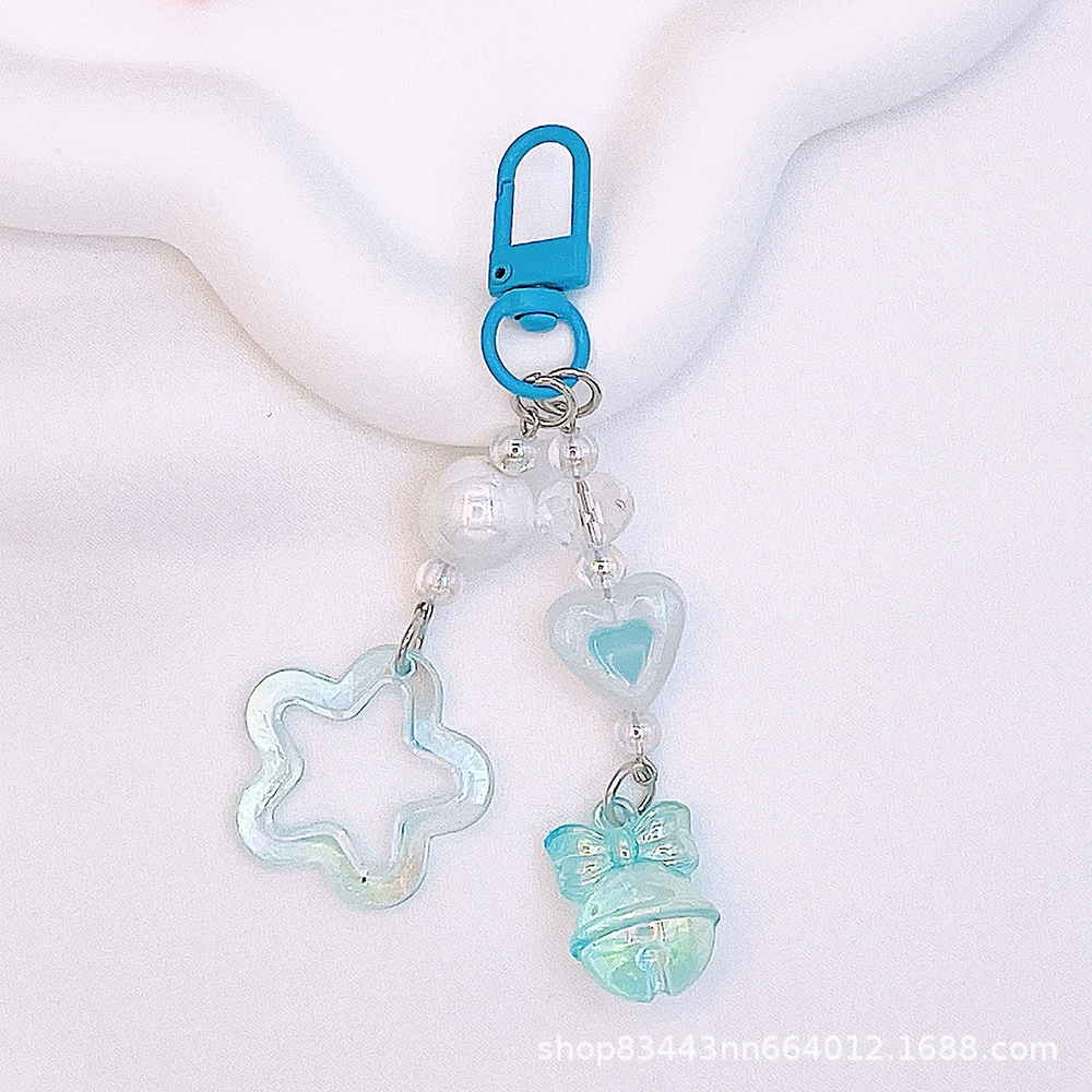 Acrylic cream keychain, two-color small bell, bag accessory, new collection