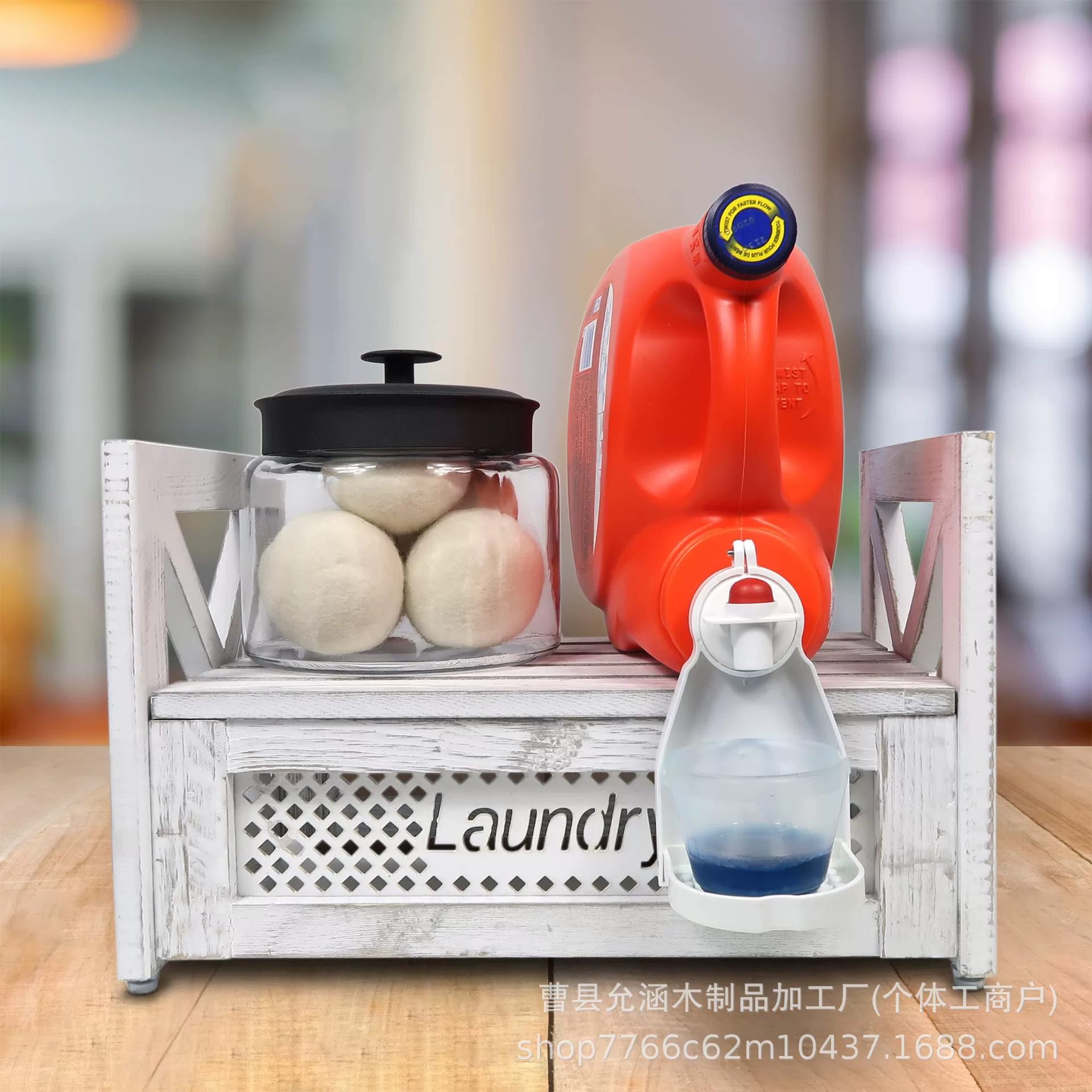 Деревянная рама для жидкого моющего средства кронштейн для хранения жидкого моющего средства Коробка для хранения ящика для сельского дома Стирка полка деревянная стойка для моющего средства