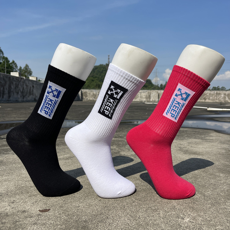 Trendy Ins Men's and Women's Socks All-Match College Style European and American Street Skate Socks Sweat-Absorbing Sports Cotton Stockings for Couples