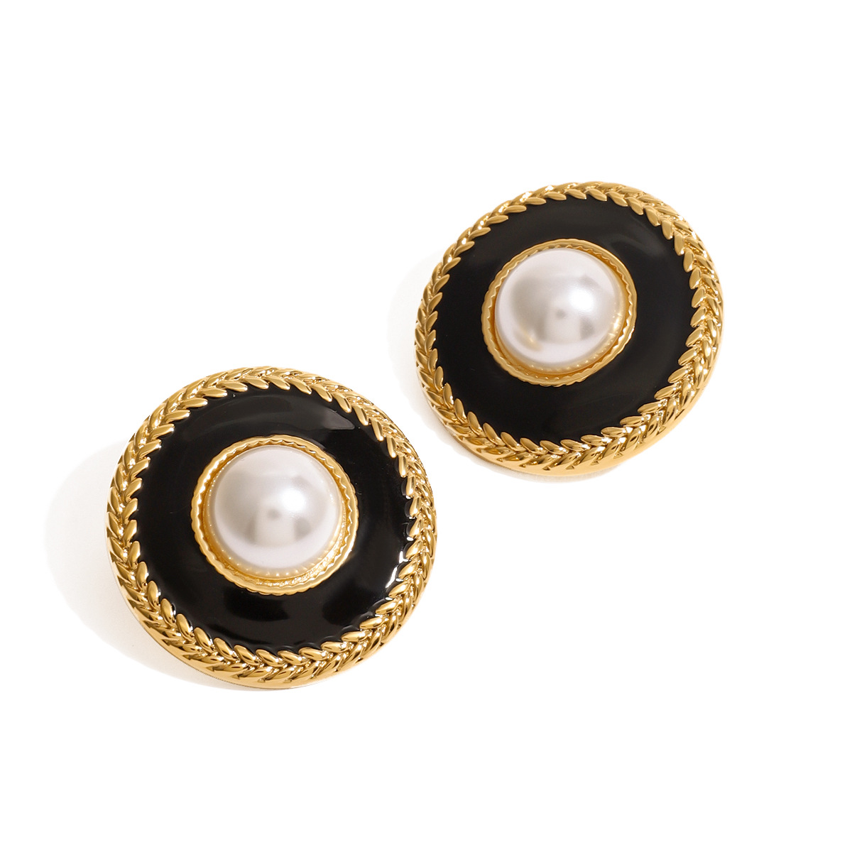 JEDING europa y americana pendientes de acero inoxidable goteo de aceite pendientes de nicho de alta calidad pendientes de acero de titanio 18k joyas de pendientes transfronterizos image 6