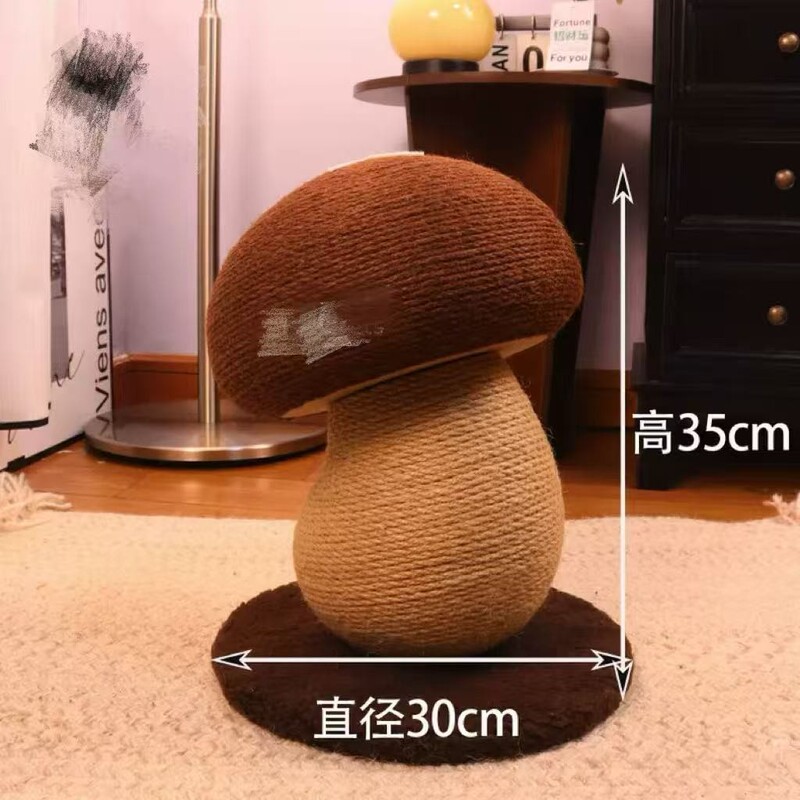 Mushroom Cat Scratching Board, Sisal Cat Scratching Post, Scratch-Resistant and Non-Shedding Cat Climbing Frame, Claw-Grinding Self-Pleasure Cat Toy
