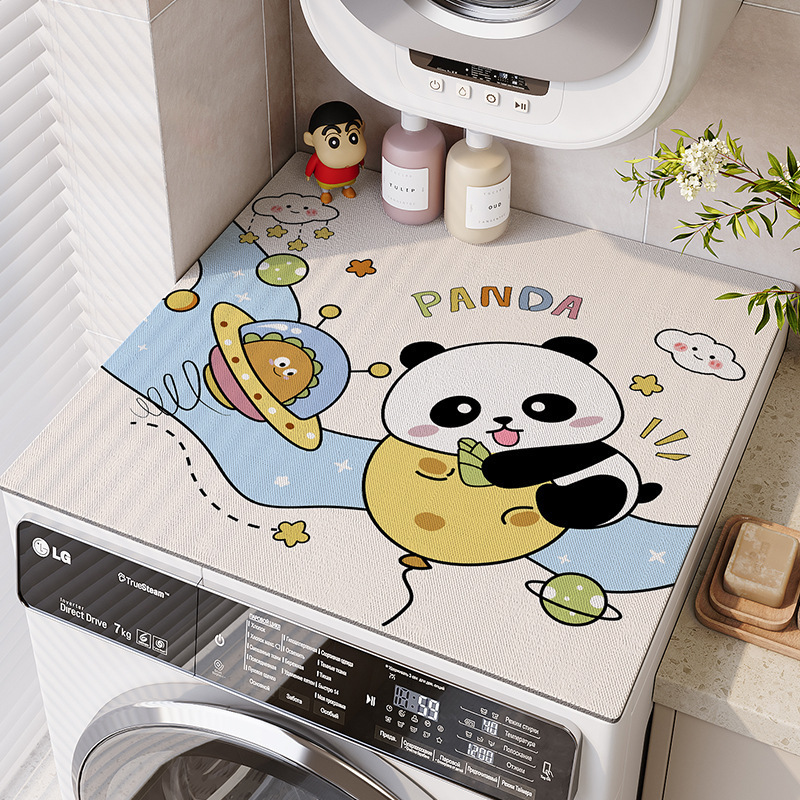 卡通滚筒洗衣机盖垫布硅藻泥吸水垫防滑速干防尘台面垫一件代发|undefined