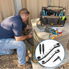 空調維修棘輪扳手 CT122系列四方一把扳手套裝 1/4-3/16-5/16-3/8