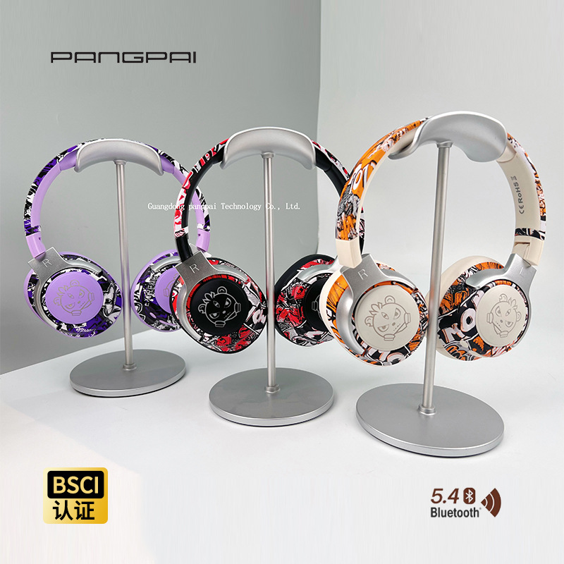 P2988 estilo caliente graffiti auriculares inalámbricos Bluetooth efecto de luz RGB auriculares de juegos de llamada de oído todo incluido transfronterizo