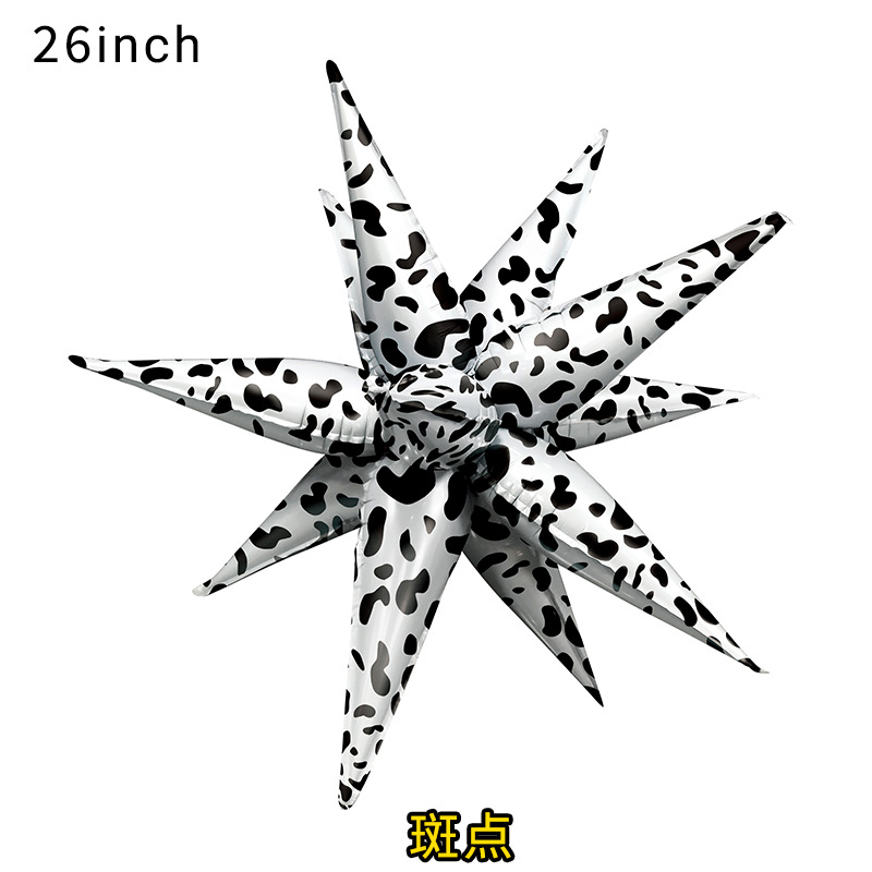 26 pulgadas explosión estrella impresión de globo patrón de vaca gota de agua papel de aluminio globo de película de aluminio decoración de fiesta de Navidad