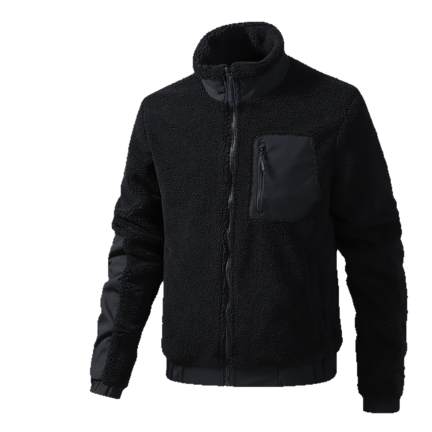 Teddy chaqueta de terciopelo para hombres más terciopelo grueso calor chaqueta de terciopelo de grano de cuello vertical al aire libre invierno grande chaqueta de terciopelo transfronteriza