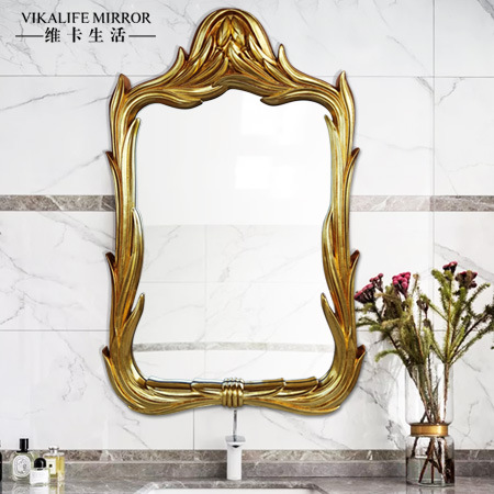 Espejo de baño de estilo europeo espejo pastoral espejo cosmético estilo europeo espejo de baño espejo decorativo espejo retro colgante de pared