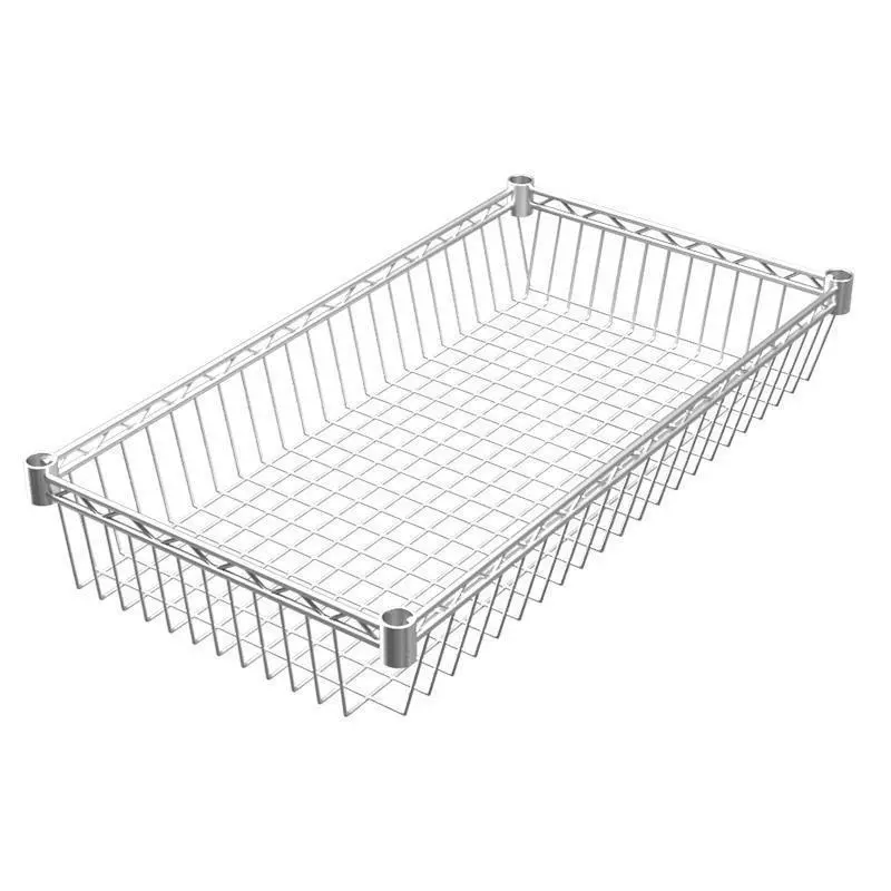 Kitchen pull-out basket rack for cabinets, DIY storage solution with sliding rails, adjustable lengths
