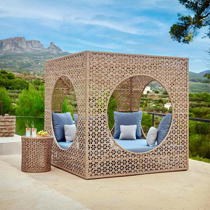 Cama al aire libre playa sillón creativo terraza villa sombra muebles patio jardín hiedra piscina sofá image 2