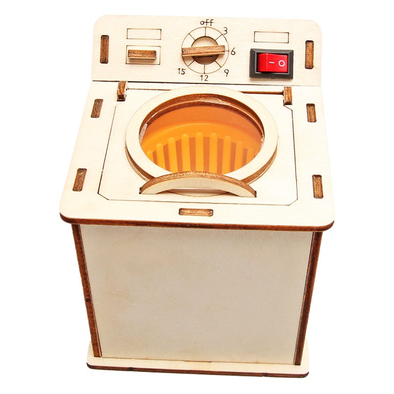 Ciencia y Tecnología pequeña producción DIY lavadora antigua estudiantes de primaria y secundaria ciencia hecha a mano pequeño experimento tallo equipo de juguete de enseñanza